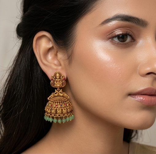 South Indian Temple Jhumka Earrings - RM 004