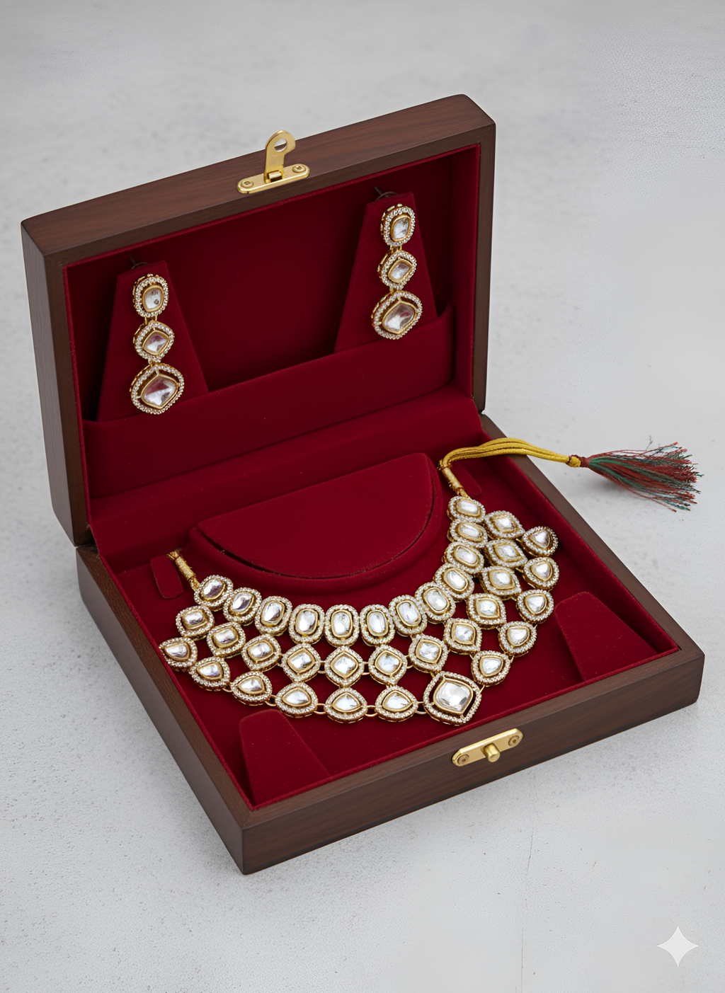 Kundan Choker Necklace Set with Earrings for Women