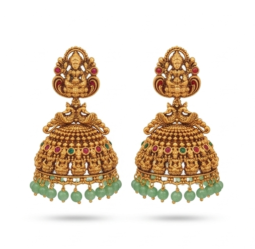 South Indian Temple Jhumka Earrings - RM 004