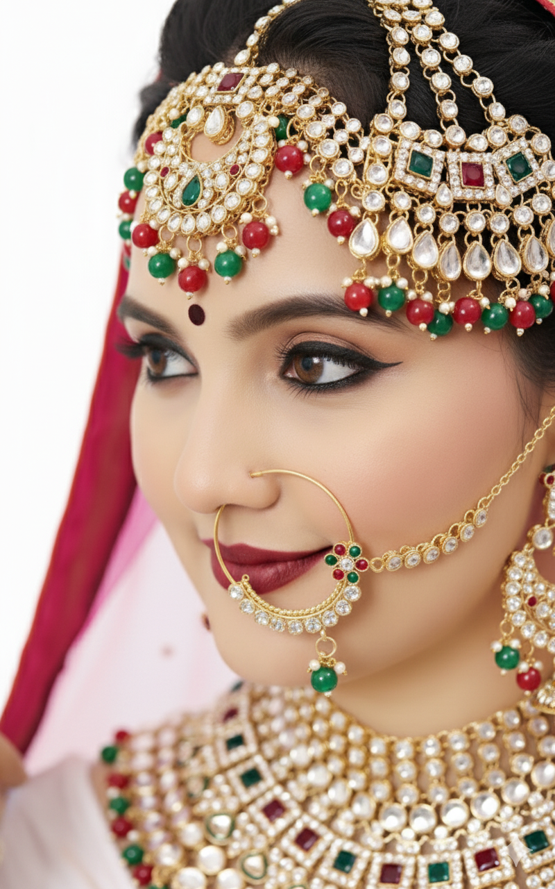 Royal Bridal Jewellery Set for Women – Kundan Stone Work | Traditional Wedding Necklace Set | D.No.1502