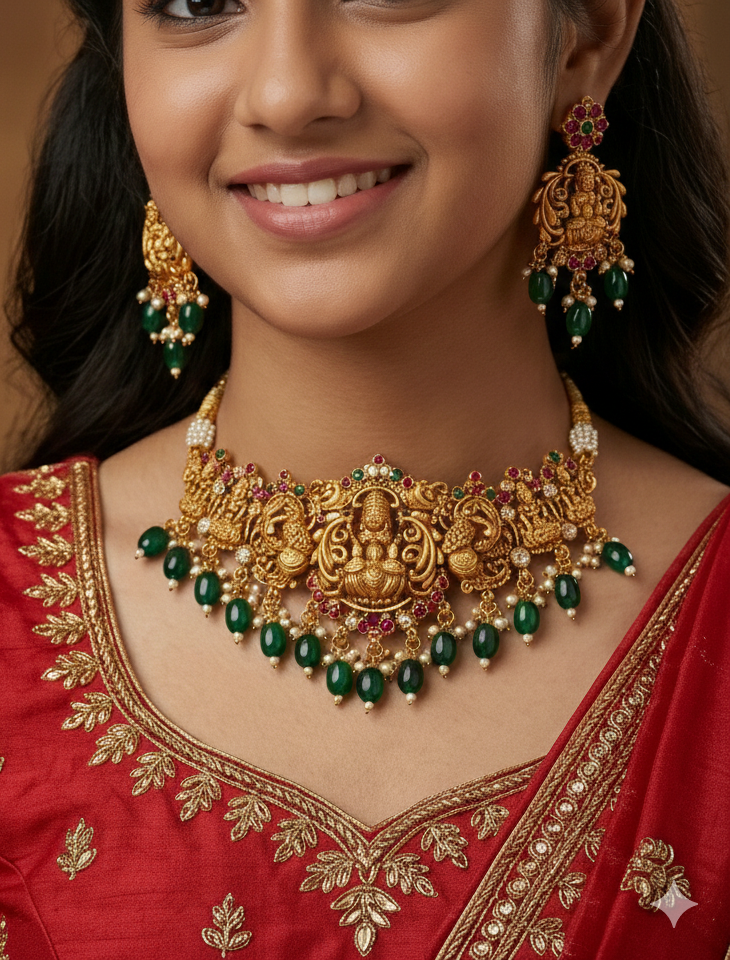 Traditional Bridal Temple Jewellery Set – Premium Handcrafted Design LAXMI CHICK