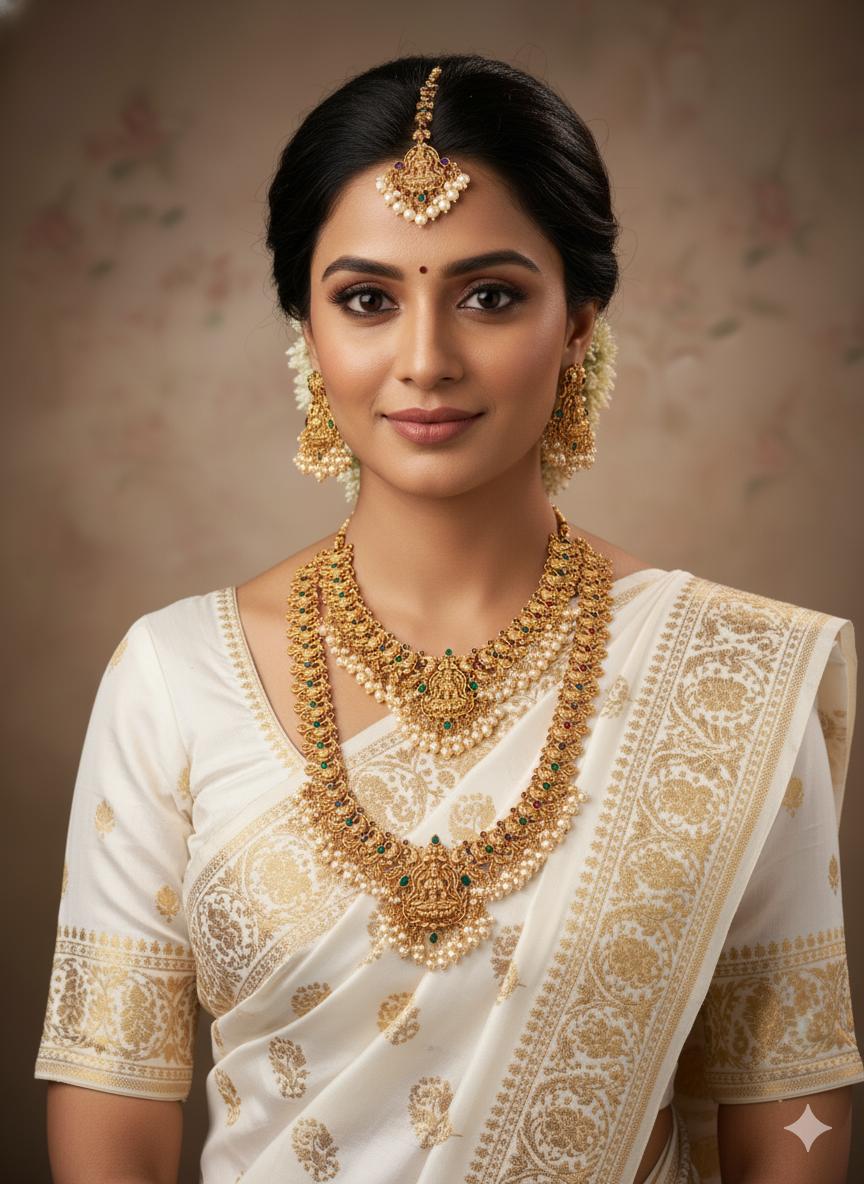 Exquisite Handcrafted Temple Jewellery Set | Traditional South Indian Bridal Necklace with Earrings