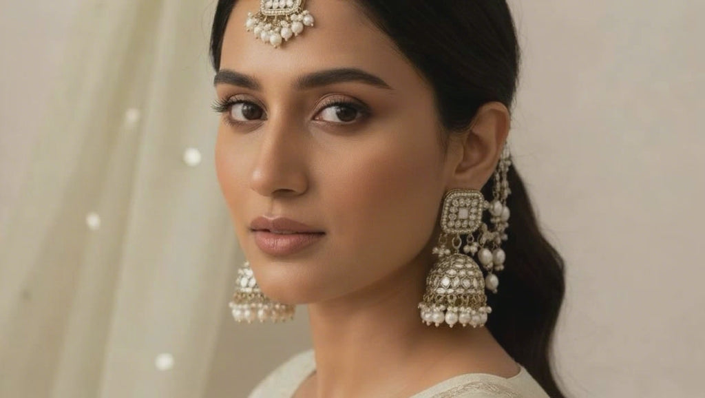 Royal Kundan Pearl Jhumka Set