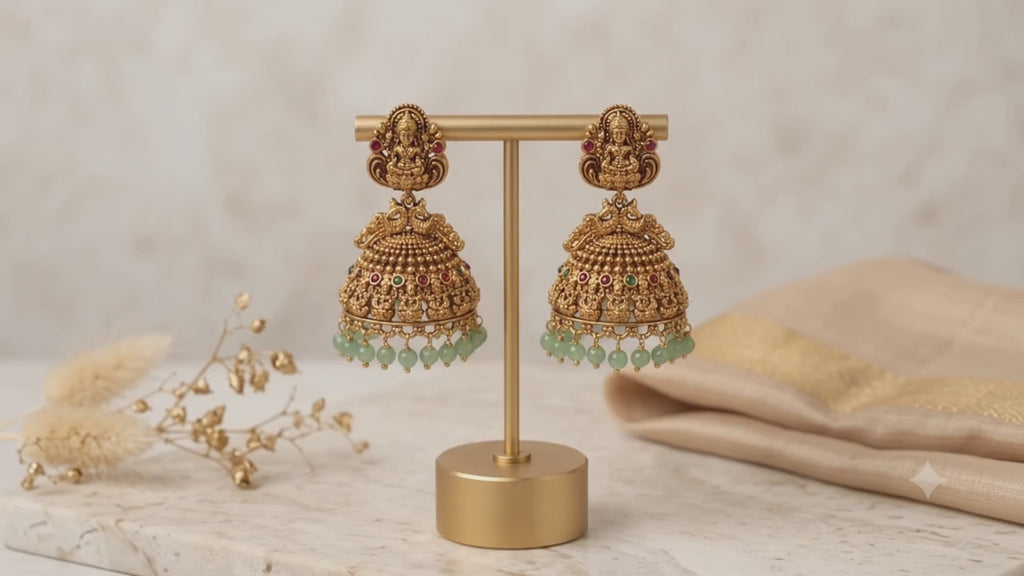 South Indian Temple Jhumka Earrings - RM 004